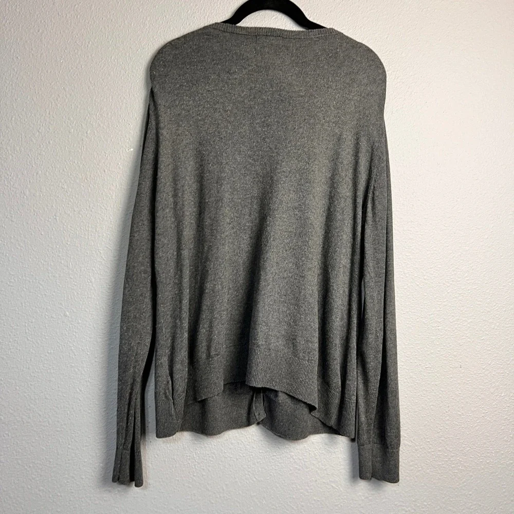Old Navy Cozy XL Gray V-Neck Academia Button Front Knit Cardigan Sweater Classic
